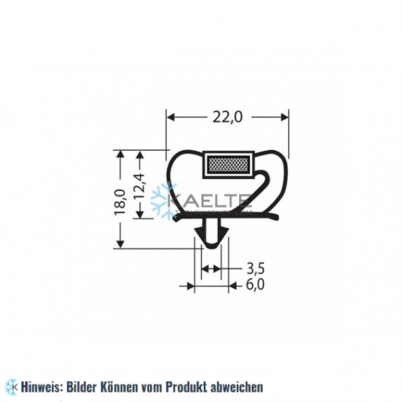 Eindrückprofil PVC grau L ＝ 2,55 m mit Magnet M25