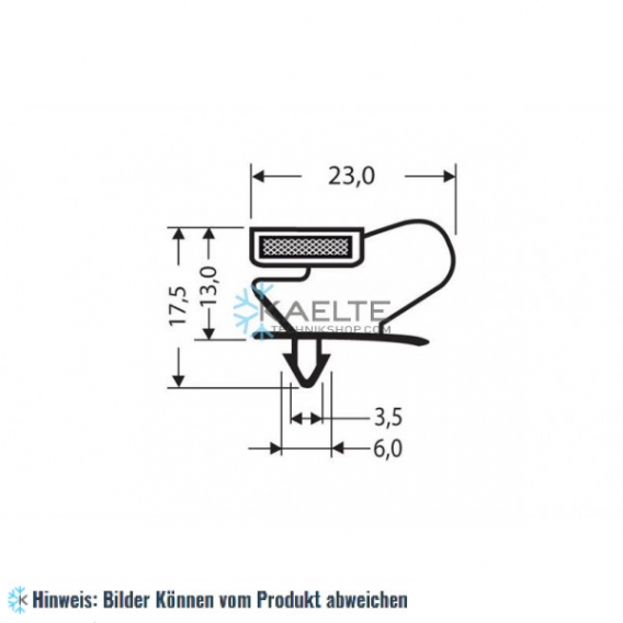 Eindrückprofil PVC grau L ＝ 2,55 m mit Magnet M18