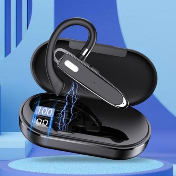 Bluetooth-Headset V5.1 HD-Stereo-Rauschunterdrückung, lange Standby-Zeit, Freisprecheinrichtung, Einzelohr-Ohrhörer, Ohrhörer, K