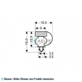 Eindrückprofil PVC weiß L ＝ 2,55 m mit Magnet M25