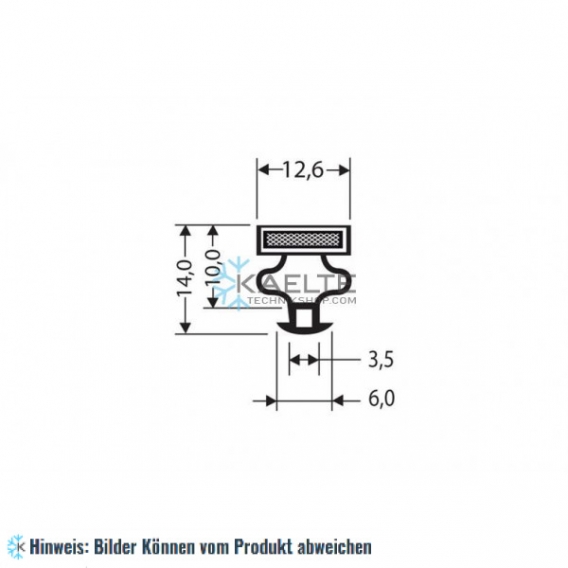 Eindrückprofil PVC schwarz L ＝ 2,55 m mit Magnet M18