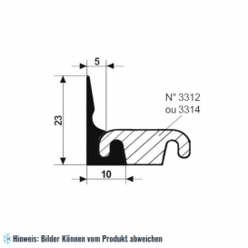 More about EPDM-Gummidichtungsprofil grau 1 m (23x10)