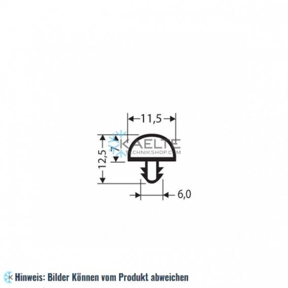 Eindrückprofil PVC schwarz L ＝ 2,55 m