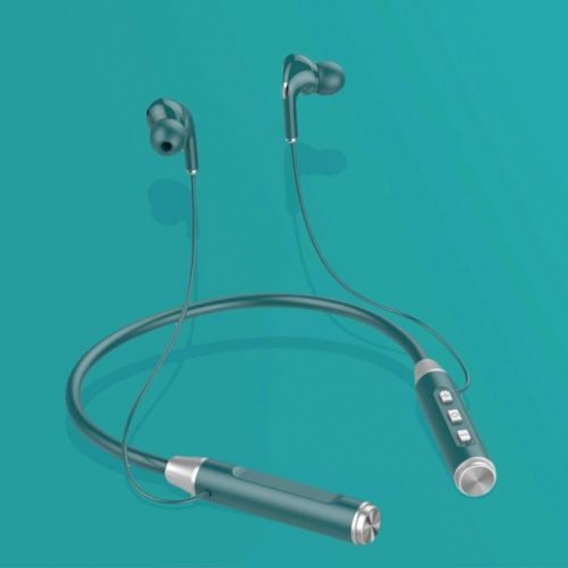 Drahtloser Bluetooth 5.1-Kopfhörer im Nacken-Stil Zweikanal-Kopfhörer mit Nackenbügel für das Training - Gruen Farbe Grün