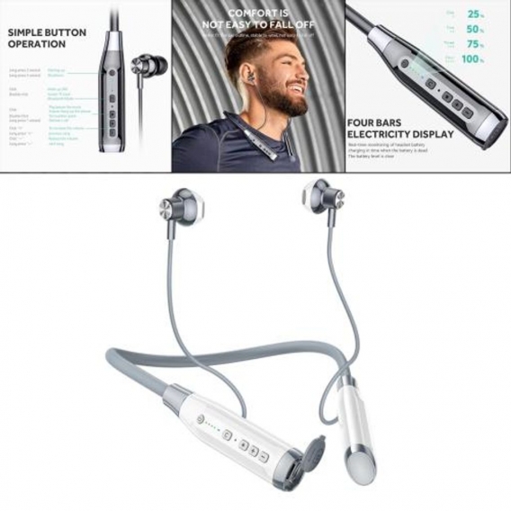 Bluetooth-Kopfhörer Drahtloser 9D-Stereo-Sound Schweißfester Hühnchen-Mini-Kopfhörer für das Fitnessstudio Laufen Laptop Life Sp