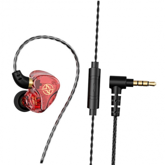 Kabelgebundener Ohrhörer in-Ear 9D Surround Stereo HD Call Compound Membran Hängeohr mit Mikrofon 10mm Durchmesser TM02 für Game