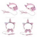 4x Einhorn-Kopfhörer mit Mikrofon Mädchen Kinder-Stereo-Kopfhörer-Headset