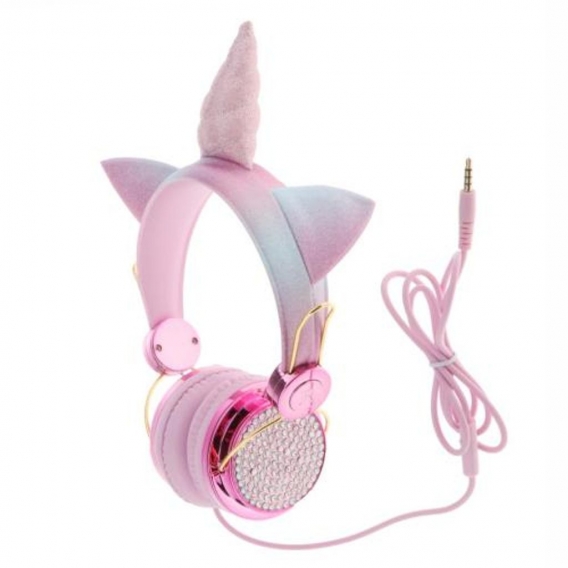 4x Einhorn-Kopfhörer mit Mikrofon Mädchen Kinder-Stereo-Kopfhörer-Headset