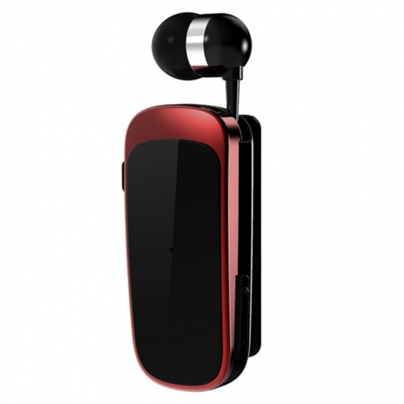 FineBlue K52 Einziehbares Drahtloses Bluetooth-Headset-Business-Kopfhörer-Clip Schwarz Rot Mit Kasten+FineBlue K52 Einziehbares 