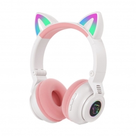 More about RGB Cat Ear HIFI Kopfhörer Bluetooth 5.0 Kopfhörer Lautstärkeregler Leichtes Mädchen-Headset für Computerspiele Laptop - Weiß Fa