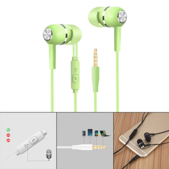 S12 3,5-mm-in-Ear-Kopfhörer mit Mikrofon Bassriss Kabelgebundene Kopfhörer Headset für Mobiltelefone MP3-Player PC-Kabelsteuerun