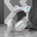 Cat Ear Bluetooth 5.0 Kopfhörer Lautstärkeregelung Gaming-Headset für Mädchen Jungen Mädchen - Weiß Farbe Weiß