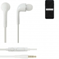 K-S-Trade Kopfhörer Headset kompatibel mit ZTE Blade A51 Lite mit Mikrofon u Lautstärkeregler weiß 3,5mm Klinke Kabel Headphones