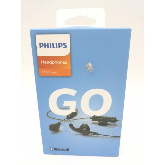 Philips TAA3206BK/00 Kabelloser Sportkopfhörer, In-Ear-Laufkopfhörer für Erwachsene, Staubabweisend, Wasserdicht, Bluetooth, 10 