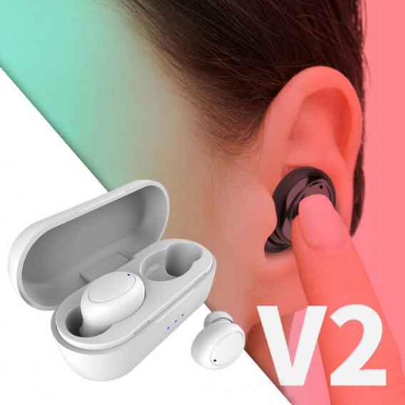 Mini Bluetooth 5.0 Ohrhörer  Ohrhörer Auto-Pair Noise Cancelling Eingebautes Mikrofon IPX5 Niedrige Latenz für Laufsportarbeiten