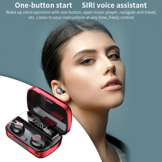 True Wireless Earbuds Komfortable Voice Summon TWS Kopfhörer für iOS und Android Sport Farbe rot