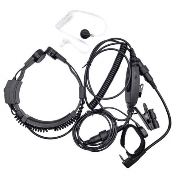 2 Pin  Headset Ohrhörer Halsmikrofon Covert Acoustic Tube Earpiece Mit PTT