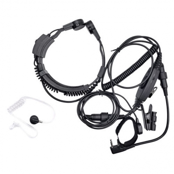 2 Pin  Headset Ohrhörer Halsmikrofon Covert Acoustic Tube Earpiece Mit PTT