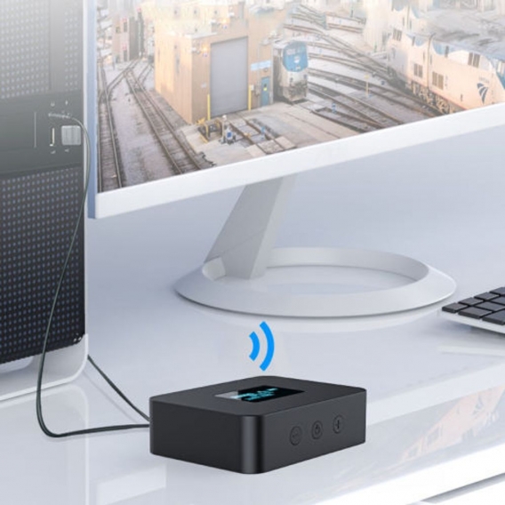 Bluetooth-Sender-Empfänger Audioverlustfreier HiFi-Sound mit 3,5-mm-AUX-Audioadapter für Fernseher Computer Lautsprecher Ohrhöre