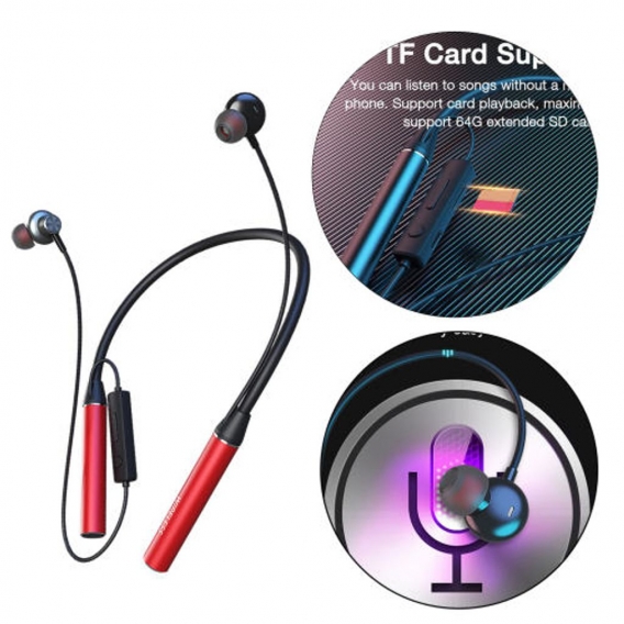 Bluetooth Kopfhörer mit Nackenbügel, HD Sound BT 5.0 Kabelloses Nackenbügel Headset Stereo Noise Cancelling Wasserdichter Sport 