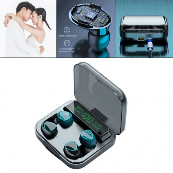 M22 Wireless Earbuds Bluetooth 5.1 Bass Sound in-Ear-Kopfhörer 2000mAh Headset für Sport Running Noise Cancelling mit Ladehülle