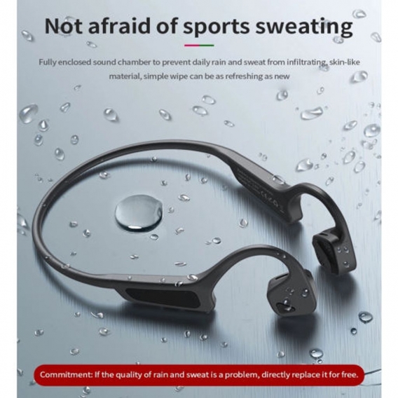 Drahtlose Knochen Leitung Kopfhörer Bluetooth Sweatproof Kopfhörer mit Mic für Sport Farbe Schwarz