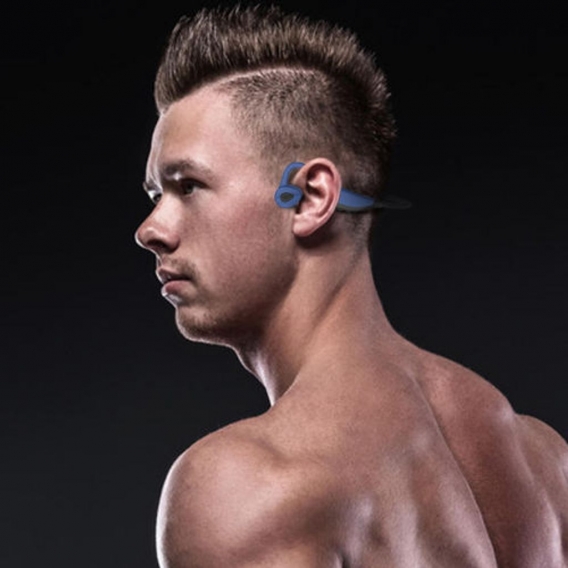 Open Ear Bone Conduction Kopfhörer Headset IP55 Stereo für Sportlauf Farbe Blau