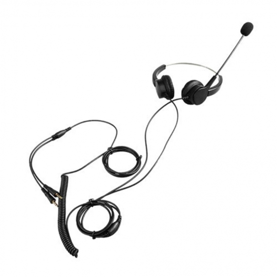Call-Center Headset Für Telefon mit Freisprecheinrichtung, Kabelgebundener Mic-Office-Kopfhörer Farbe Schwarzer Binaural