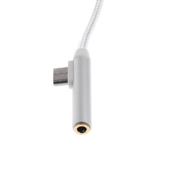 2 Stück 2 in 1 USB-C 3.1 Stecker an 3,5 mm Buchse Stereo-Audio-Kopfhörer-Konverter-Kabel mit USB Typ C Stecker