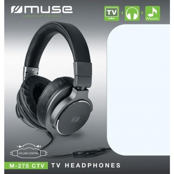 Muse M-275 CTV, Kopfhörer, Kopfband, Schwarz, Binaural, SCR-Steuereinheit, Verkabelt