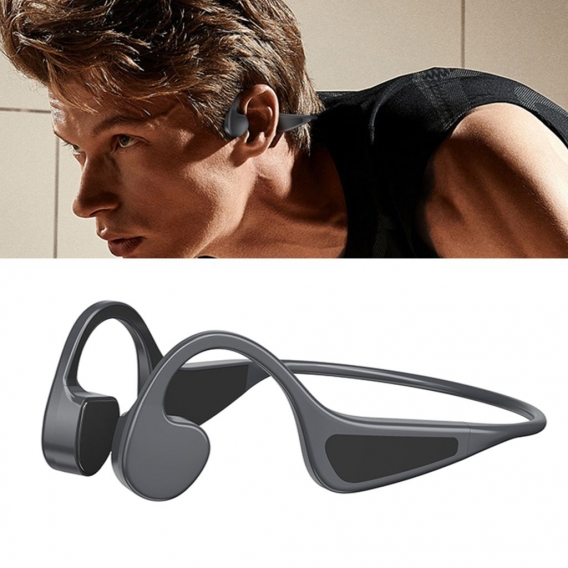 Knochenleitungskopfhörer Bluetooth 5.0 Open Ear Headset mit Mikrofonen IPX6 Wasserdicht schweißfest 6 Stunden Wiedergabe - Dunke