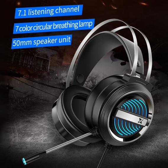 X9 Kabelgebundenes Deep-Bass-Stereo-Gaming-Headset Mit Led-Lichtmikrofon Für Ps4 -Weiße 7.1-Version