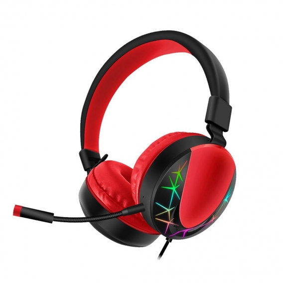 Akz-021 Headset Kabelgebundener Rgb Leuchtender Einziehbarer Dynamischer Kopfhörer Für Spiele