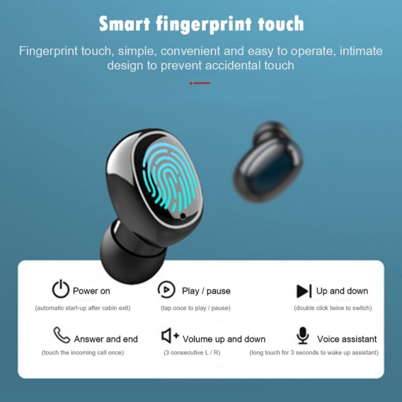 275 Mini Tws Bluetooth 5.0 Led Digitaldisplay Touch Control In-Ear-Ohrhörer Headsets Für Sport