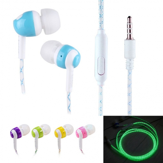 Im Dunkeln Leuchtendes 3,5 Mm Kabelgebundenes In-Ear-Sportkopfhörer-Musik-Headset Mit Mikrofon