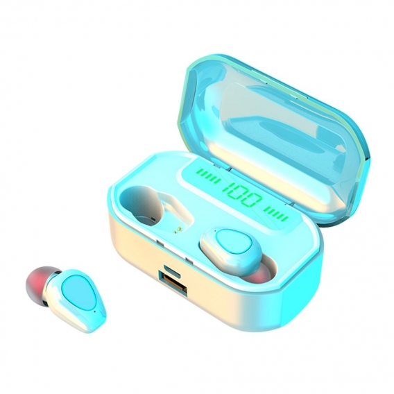 G20 Bluetooth 5.0 Digitalanzeige In-Ear-Funkkopfhörer Mit Ladebox -Weiß Zwei Ohrhörer Mit Digitalanzeige