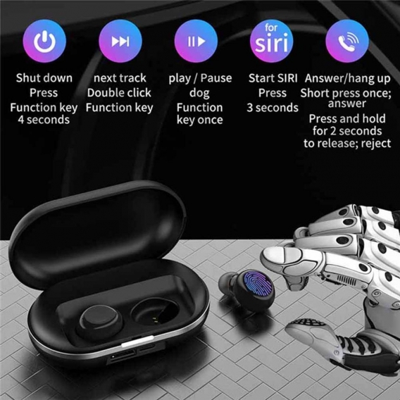 Tws Wireless Bluetooth 5.0 In-Ear-Kopfhörer Sport-Ohrhörer Mit Ladebox