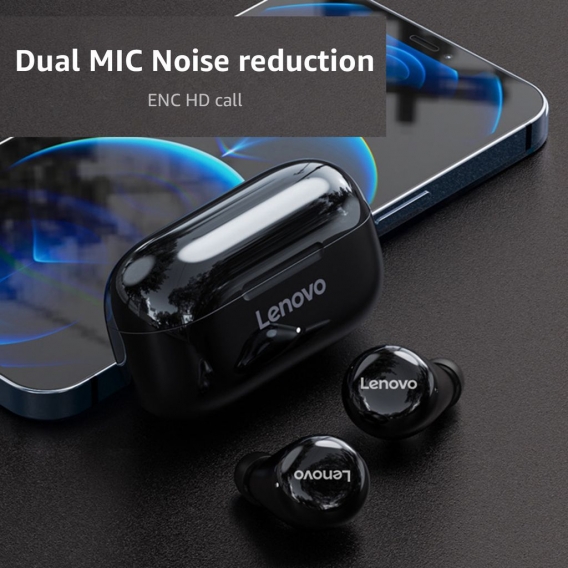 Lenovo LP11 TWS Drahtloser Kopfh?rer Bluetooth 5.0 Stereo-Kopfh?rer Rauschunterdrš¹ckende Headsets mit Mikrofon-Touch-Control-Mu