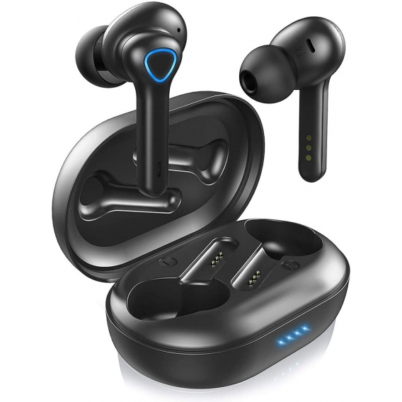 Wireless earbuds with 4 microphones, dual drivers, in-ear Bluetooth 5.0