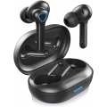 Wireless earbuds with 4 microphones, dual drivers, in-ear Bluetooth 5.0