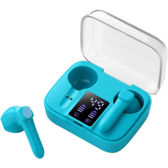 Kabellose Kopfhörer mit Stereo Sound Bluetooth 5.0 Headset, Wireless In-Ear Ohrhörer mit Mikrofon und Mini Tragbare Ladehülle - 