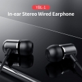 Yoobao 3,5 mm kabelgebundener Kopfhoerer Stereo-In-Ear-Kopfhoerer Sport-Ohrhoerer mit HD-Geraeuschunterdrueckung Mikrofon HiFi-K