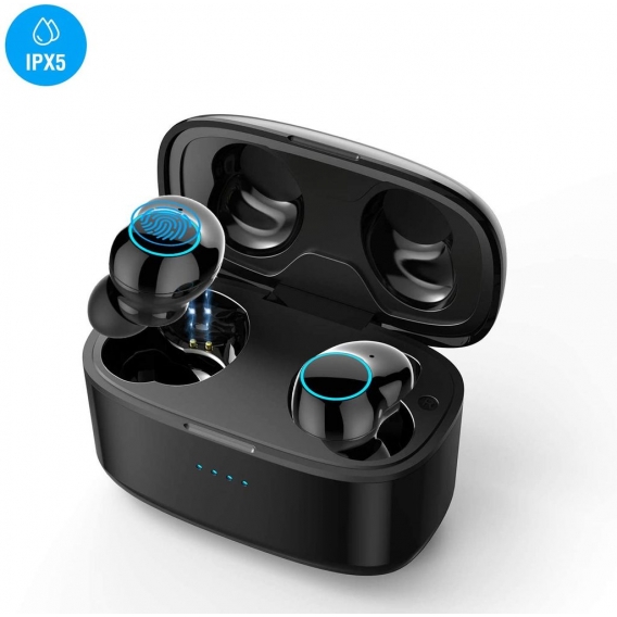 Bluetooth Kopfhörer in Ear Bluetooth V5.0 Stereo Sport Minikopfhörer mit Ladekästchen und Integriertem Mikrofon Wasserdicht