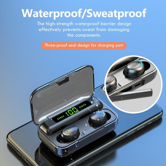 Kopfhörer TWS Bluetooth 5.0 Kopfhörer 2200mAh Ladebox Drahtloser Kopfhörer 9D Stereo Sport Wasserdichte Ohrhörer Headsets mit Mi