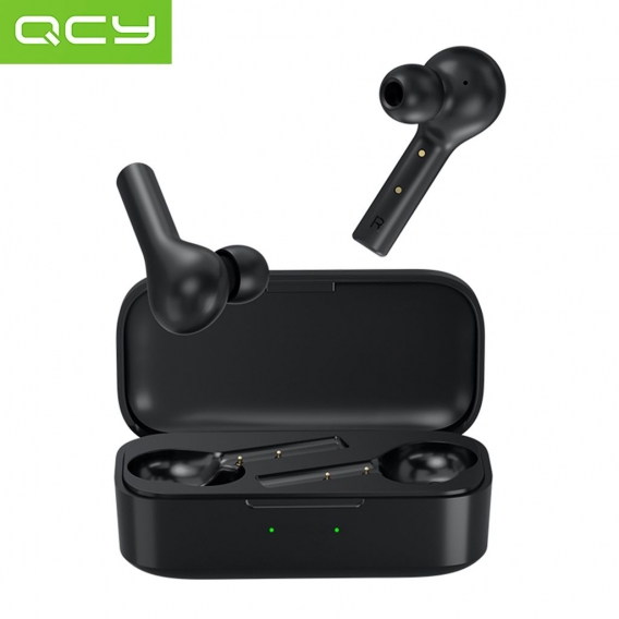 QCY T5 (neu) Echte kabellose Ohrhoerer BT-Kopfhoerer Touch Control Geraeuschunterdrueckung TWS Eingebautes Mikrofon-Headset mit 