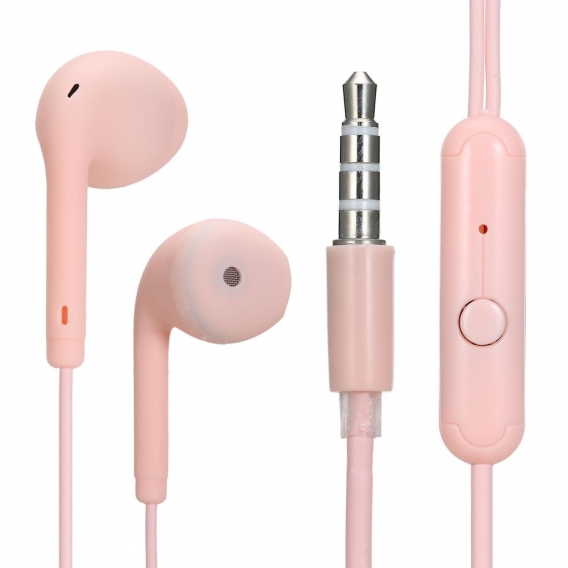 U19 3,5-mm-Kabelkopfhoerer In-Ear-Headset Macaron-Farbmusik-Kopfhoerer Smartphone-Ohrhoerer Inline-Steuerung mit Mikrofon