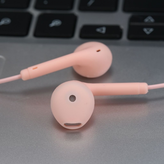 U19 3,5-mm-Kabelkopfhoerer In-Ear-Headset Macaron-Farbmusik-Kopfhoerer Smartphone-Ohrhoerer Inline-Steuerung mit Mikrofon