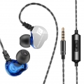 QKZ CK9 Heavy Bass HiFi 3,5-mm-In-Ear-Sport-Kopfhoerer mit kabelgebundenem Kopfhoerer und Mikrofon-Blau