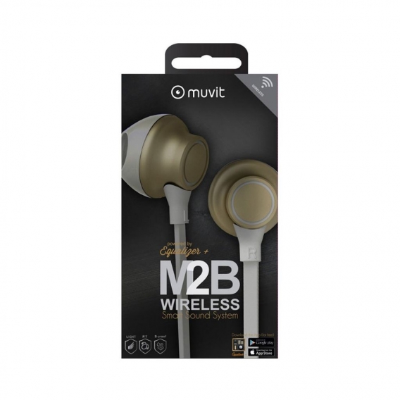 Muvit M2b Stereo Wireless Headphones Gold One Size