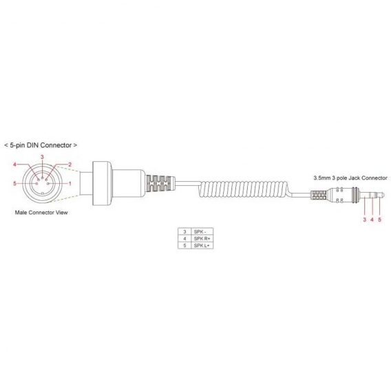 Sena Stereo Jack To 5 Pin Din Cable For 1983 And Later For Yamaha Harleydavidson Kawasaki Suzuki  3.5mm